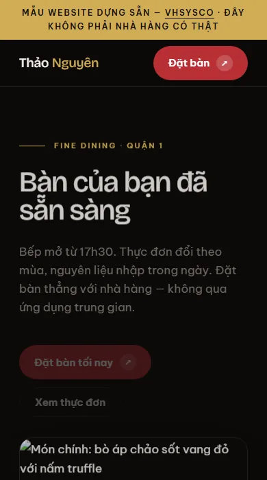 Ảnh chụp trang mẫu ngành nhà hàng & Ẩm thực