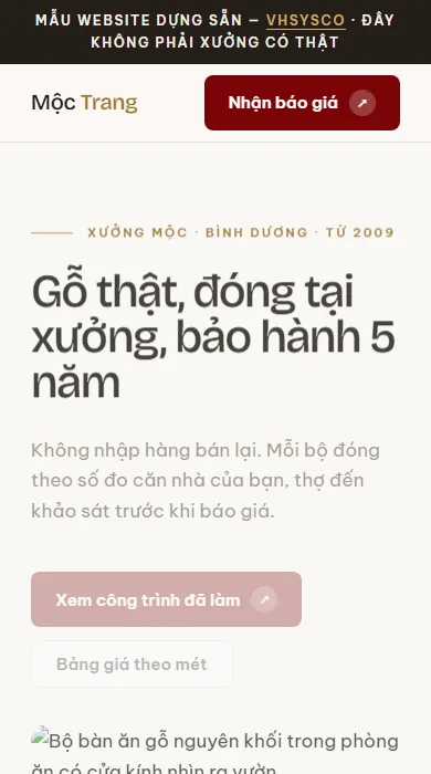 Ảnh chụp trang mẫu ngành sản xuất & thi công nội thất